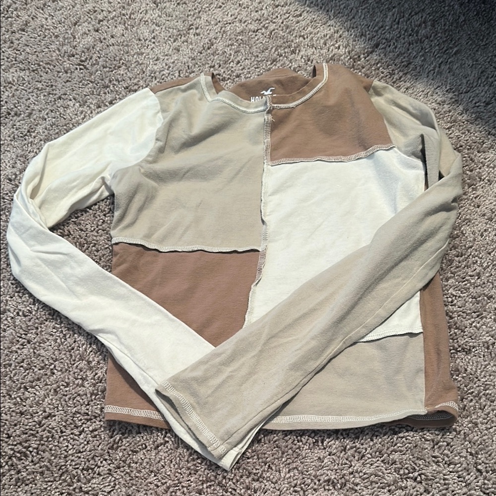 Hollister long sleeve baby tee color block size small